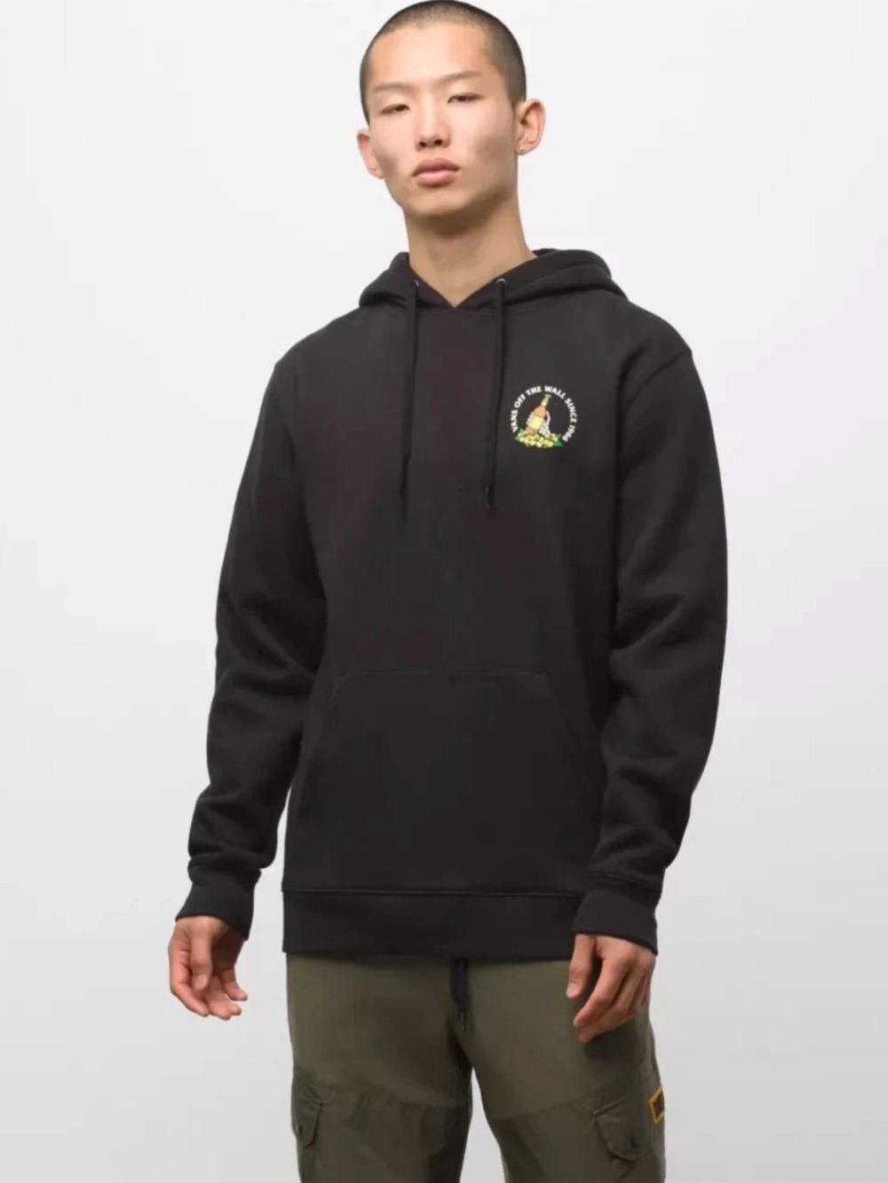 Van’s Off The Wall Happy Trails Men's Black Graphic Pullover Hoodie Size Medium
